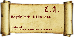 Bogárdi Nikolett névjegykártya