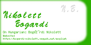 nikolett bogardi business card